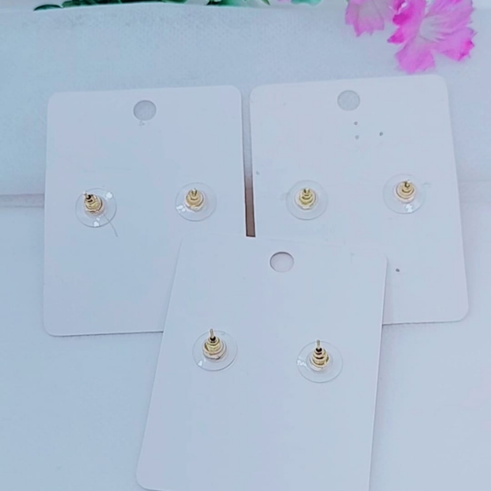 Set of three pairs of porcelain earrings, 0.5 inch sunflower earrings, 0.4 inch - Picture 6 of 7